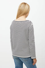 Ermanno Scervino Black & White Stripe Knit Top