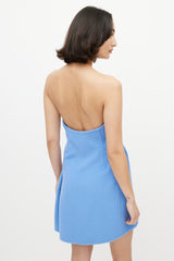 Ermanno Scervino Blue Wool Corset Dress