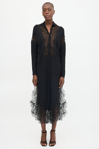Ermanno Scervino Knit & Lace Embellished Dress