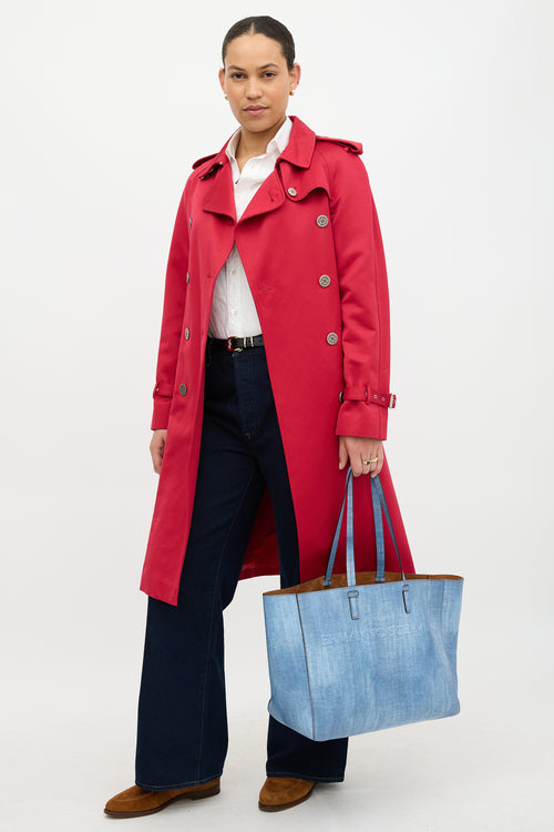 Ermanno Scervino Leather Printed Logo Tote Bag