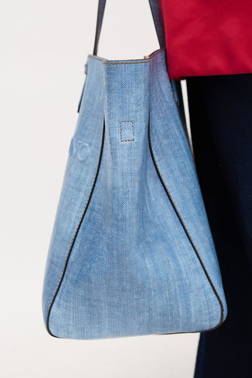 Ermanno Scervino Leather Printed Logo Tote Bag