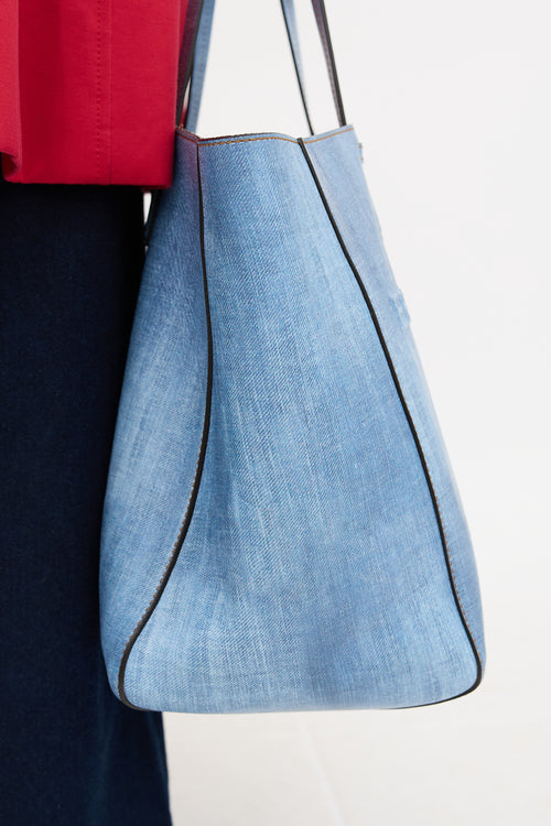 Ermanno Scervino Leather Printed Logo Tote Bag