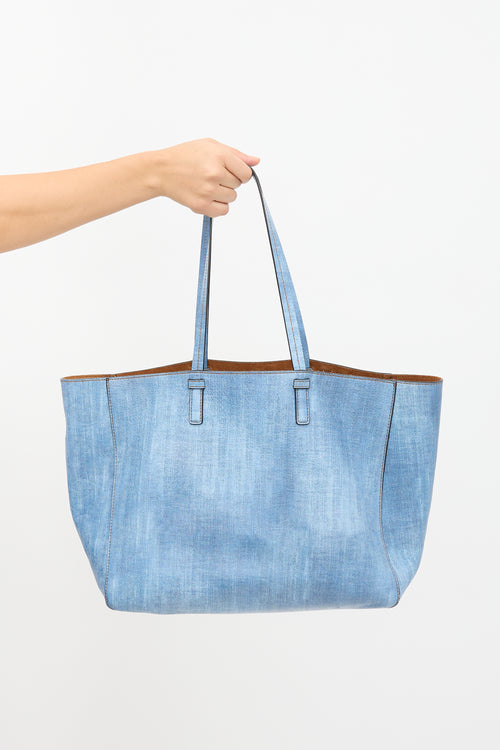 Ermanno Scervino Leather Printed Logo Tote Bag