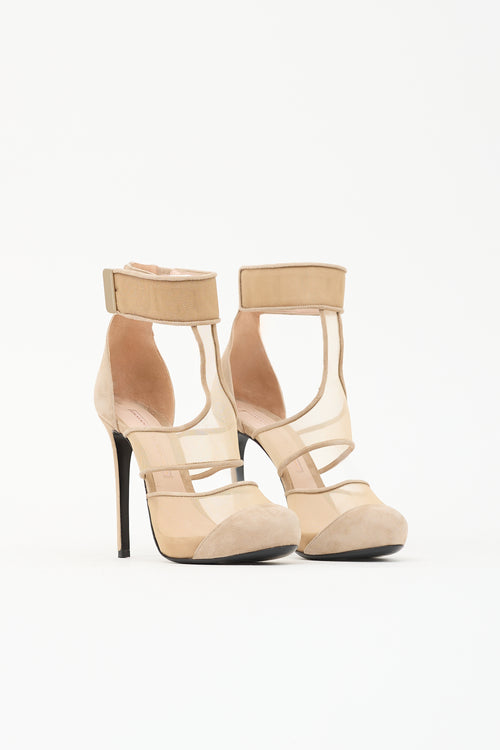 Ermanno Scervino Suede & Mesh Heel
