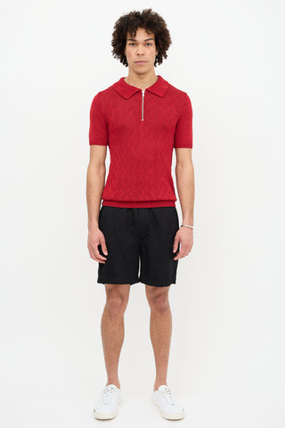 Ernest W. Baker Knit Zip Up Polo