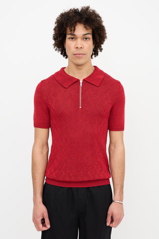 Ernest W. Baker Knit Zip Up Polo