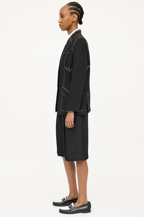 Escada Wool Contrast Stitch Blazer