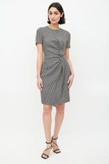 Escada Black & White Textured Wool Dress