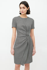 Escada Black & White Textured Wool Dress