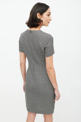 Escada Black & White Textured Wool Dress