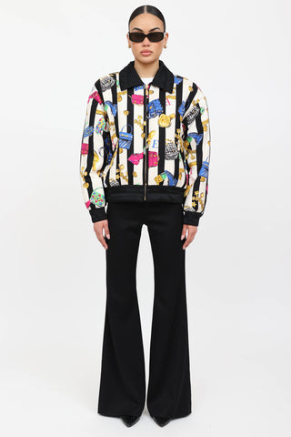Escada 90's Silk Printed Bomber Jacket