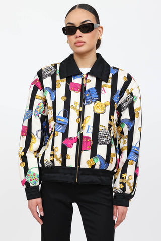 Escada 90's Silk Printed Bomber Jacket
