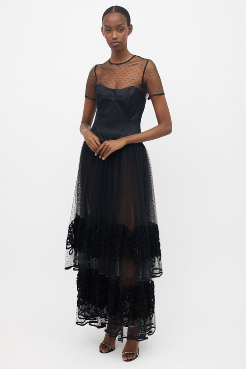 Escada Tulle Tiered Maxi Dress