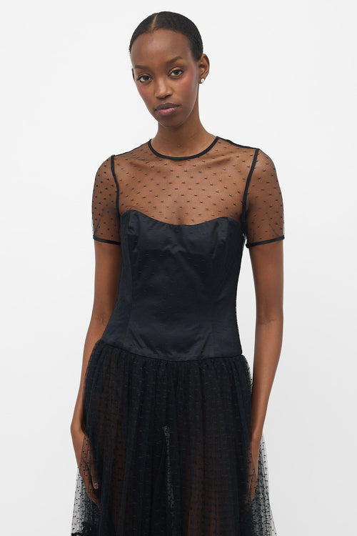 Escada Tulle Tiered Maxi Dress