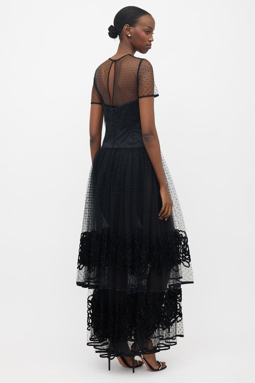 Escada Tulle Tiered Maxi Dress