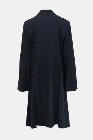 Escada Wool Chevron Fringe Coat