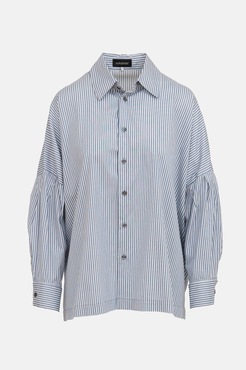 Eskandar Striped Button Up  Top