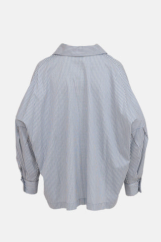 Eskandar Striped Button Up  Top