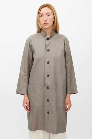 Eskandar Grey Linen Blazer