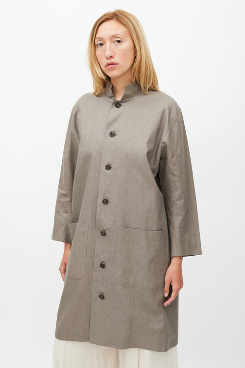Eskandar Grey Linen Blazer