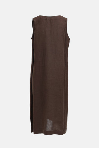 Eskandar Linen V-Neck Dress