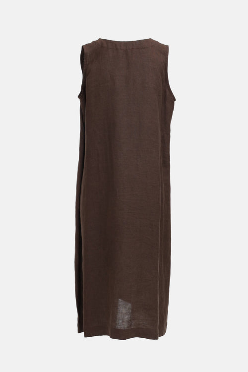 Eskandar Linen V-Neck Dress
