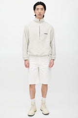 Essentials Cream & Black Fleece Sweater