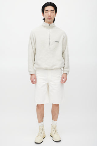 Essentials Cream & Black Fleece Sweater