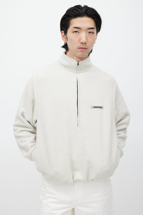 Essentials Cream & Black Fleece Sweater