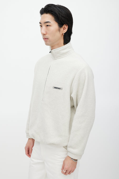 Essentials Cream & Black Fleece Sweater