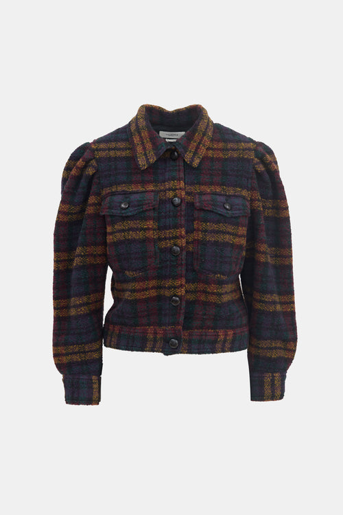 Isabel Marant Étoile Wool Leiko Plaid Jacket