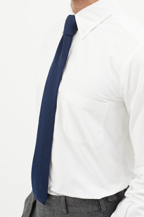 Eton Navy Woven Silk Tie