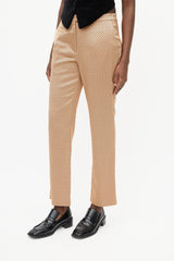 Etro Beige & Black Satin Scale Print Trouser