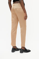 Etro Beige & Black Satin Scale Print Trouser