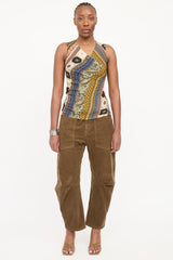 Etro Silk Asymmetrical Gathered Top