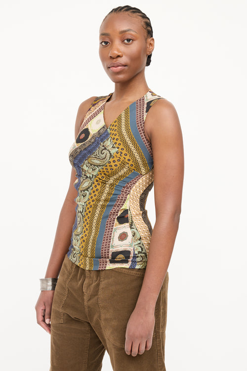 Etro Silk Asymmetrical Gathered Top