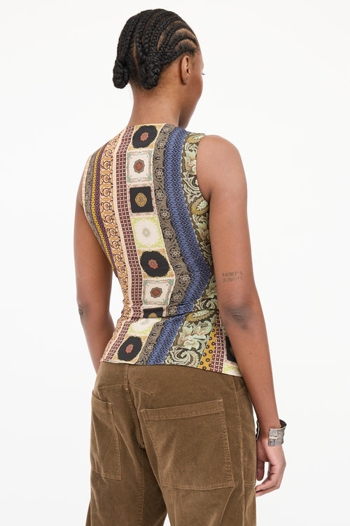 Etro Silk Asymmetrical Gathered Top