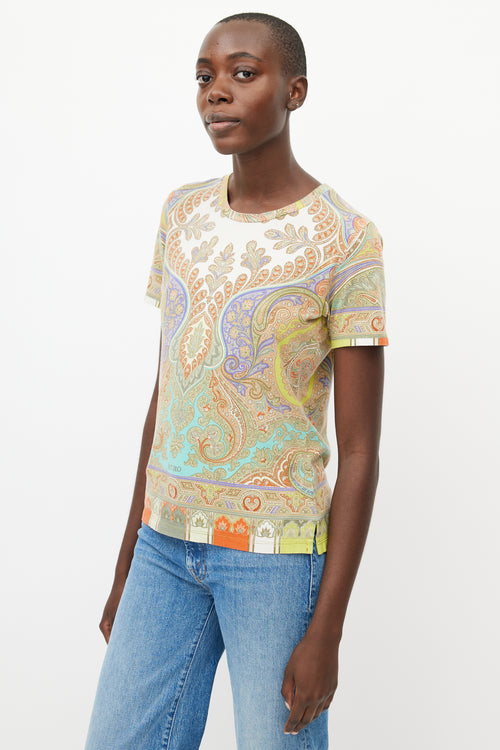 Etro Beige & Multicolour Paisley T-Shirt