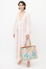 Etro Beige & Multicolour Woven Globetrotter Tote Bag