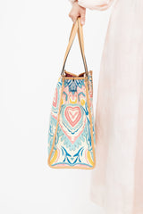 Etro Beige & Multicolour Woven Globetrotter Tote Bag