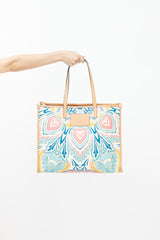Etro Beige & Multicolour Woven Globetrotter Tote Bag