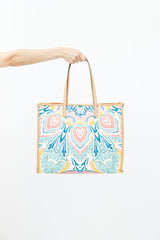Etro Beige & Multicolour Woven Globetrotter Tote Bag