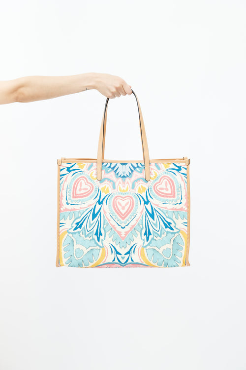 Etro Beige & Multicolour Woven Globetrotter Tote Bag