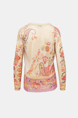 Etro V-Neck Floral Sparkly Top