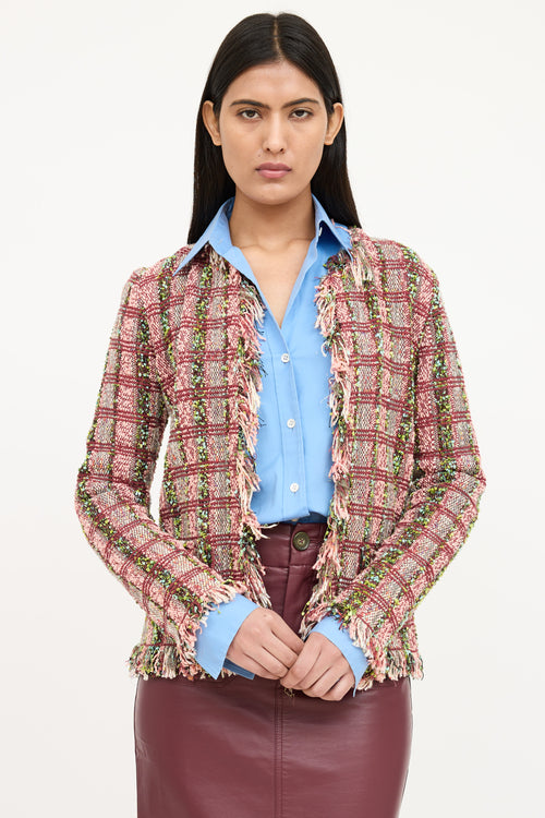 Etro Tweed Fringe Blazer