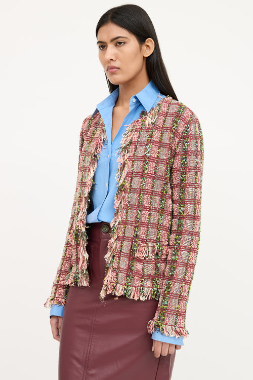 Etro Tweed Fringe Blazer
