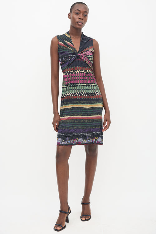 Etro Black & Multi Printed Sleeveless Dress