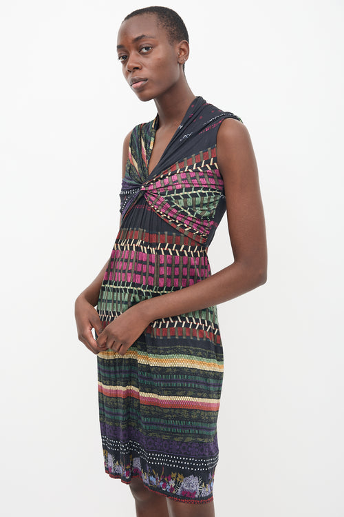 Etro Black & Multi Printed Sleeveless Dress