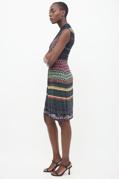 Etro Black & Multi Printed Sleeveless Dress