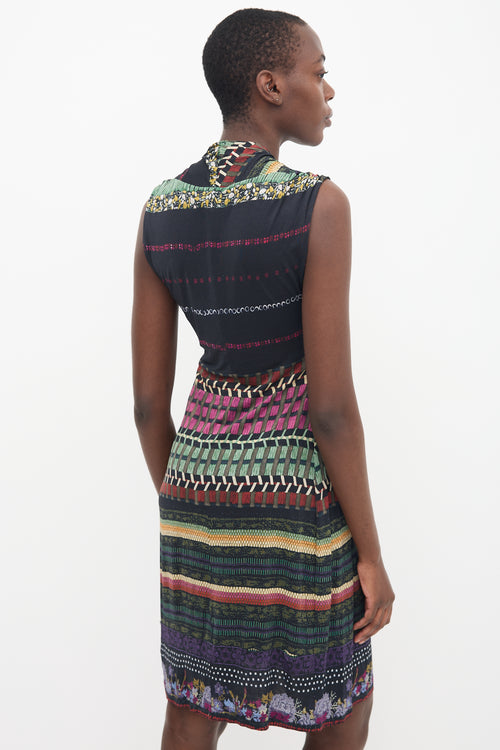 Etro Black & Multi Printed Sleeveless Dress